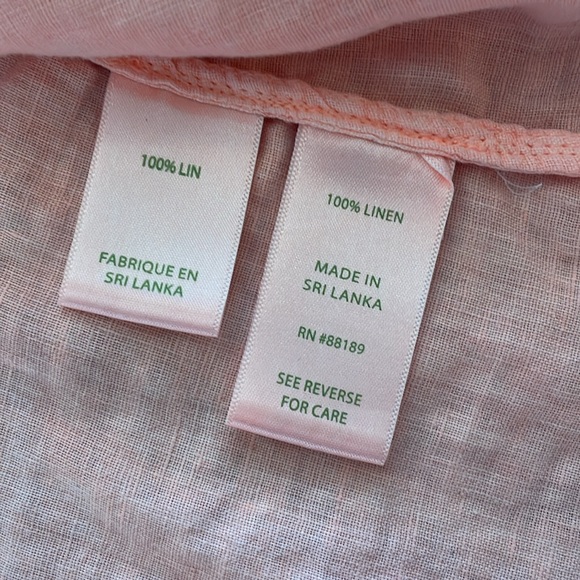 Lilly Pulitzer Sea View Linen Button Down in Cantaloupe, Size XS - Picture 4 of 7